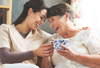 nurse with elderly woman