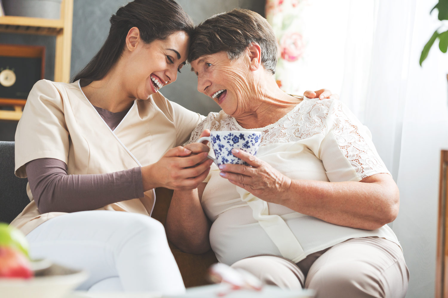 nurse with elderly woman